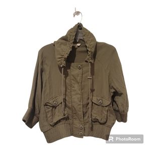 Rubbish Y2K Utility Cargo Jacket in Army Green Women's XL casual contemporary